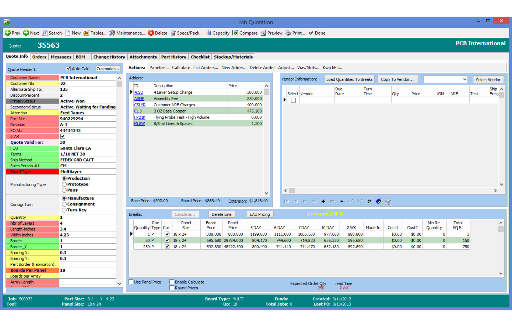 bacon software job quote system how to quote for a job